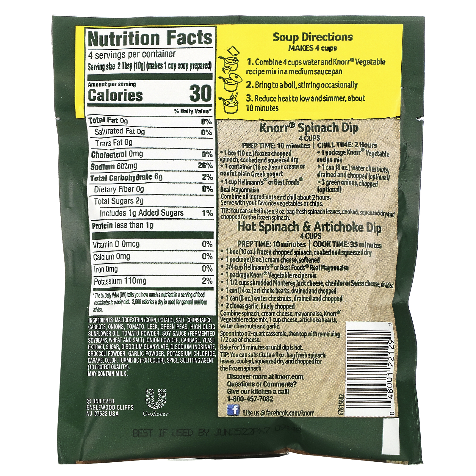 Knorr, Mistura para Receitas Vegetais, 1.4 oz (40 g) - Imagem 2
