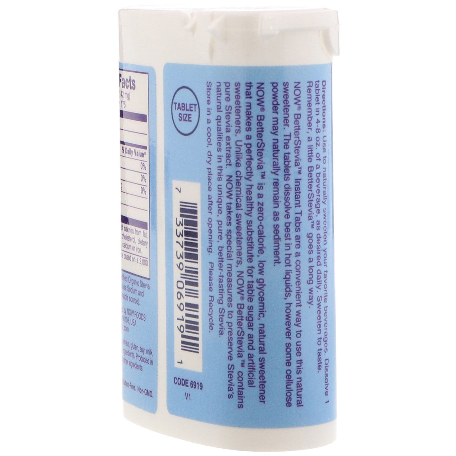 Now Foods, BetterStevia, Adoçante Zero Calorias, Abas Instantâneas, 175 Tabletes - Imagem 3