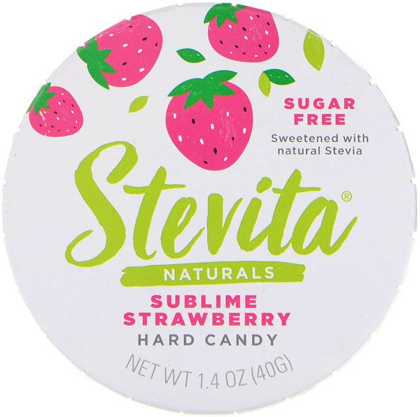 Stevita, Naturais, Bala sem Açúcar, Morango Sublime, 40 g