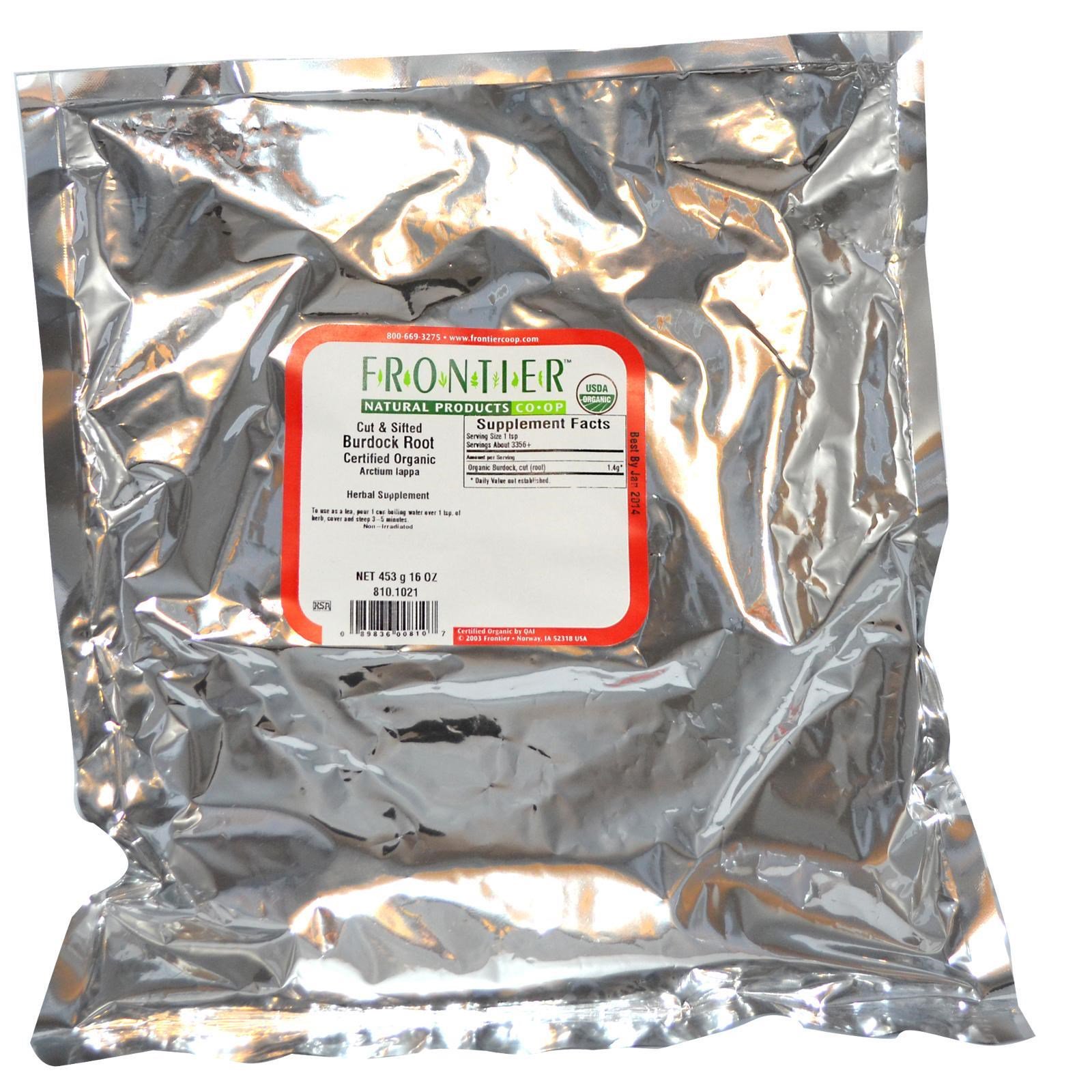 Frontier Natural Products, Organic Cut & Sifted Burdock Root, 453 g (16 oz) - Imagem 2