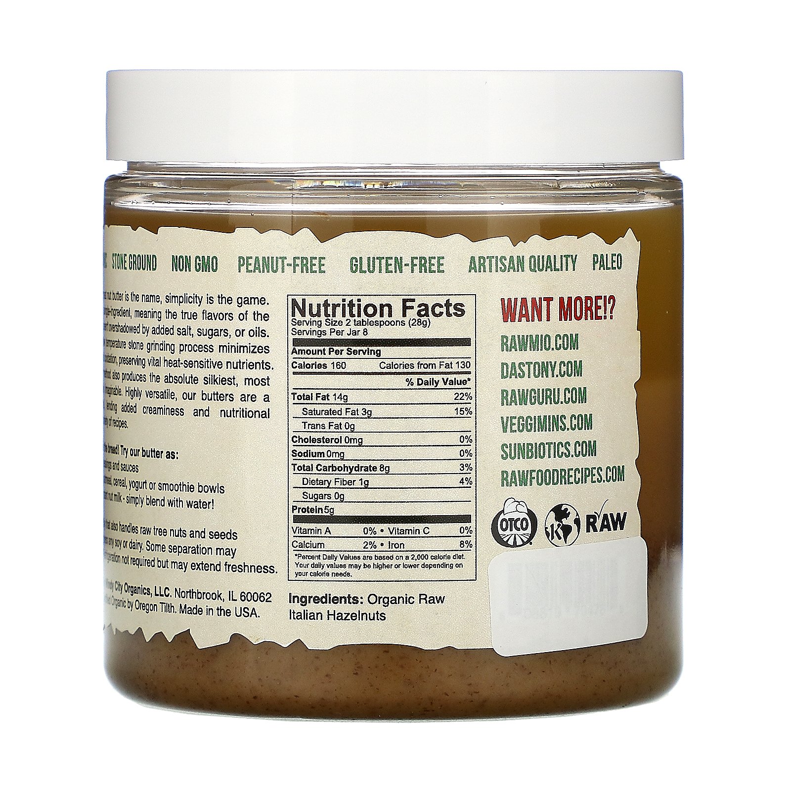 Dastony, Organic Hazelnut Butter, 8 oz (227 g) - Imagem 2
