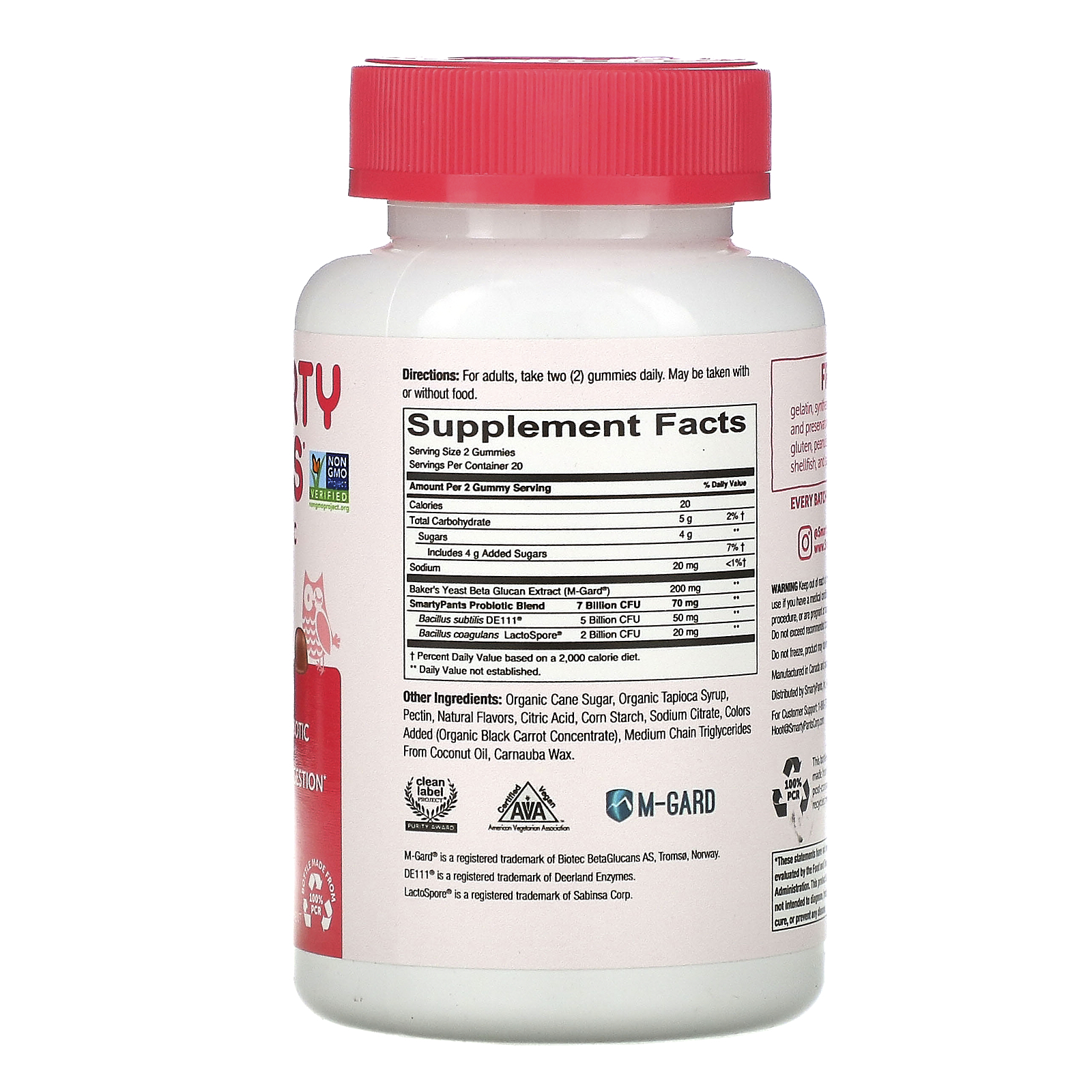 SmartyPants, Adult Prebiotic and Probiotic, Strawberry Creme, 7 Billion CFU, 60 Gummies - Imagem 2