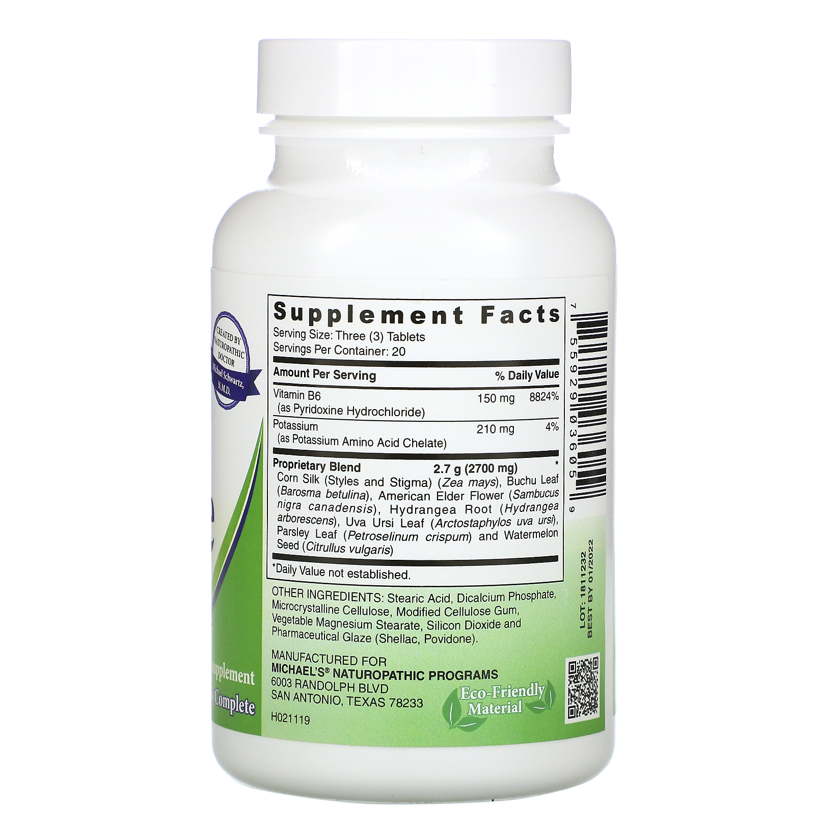 Michael's Naturopathic, Water Balance Factors, 60 Vegetarian Tablets - Imagem 2