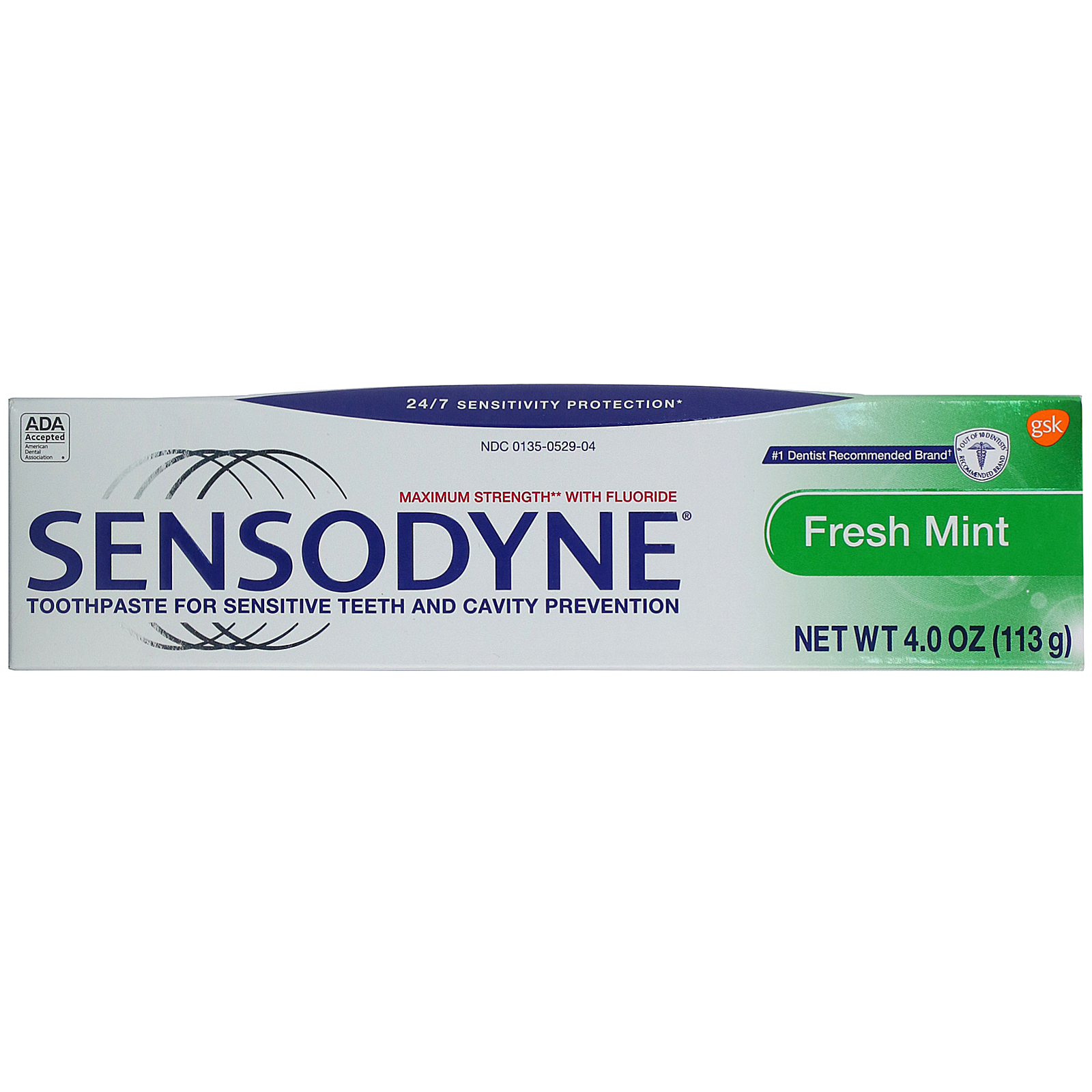 Sensodyne, Creme dental com flúor, menta refrescante, 113 g - Imagem 2