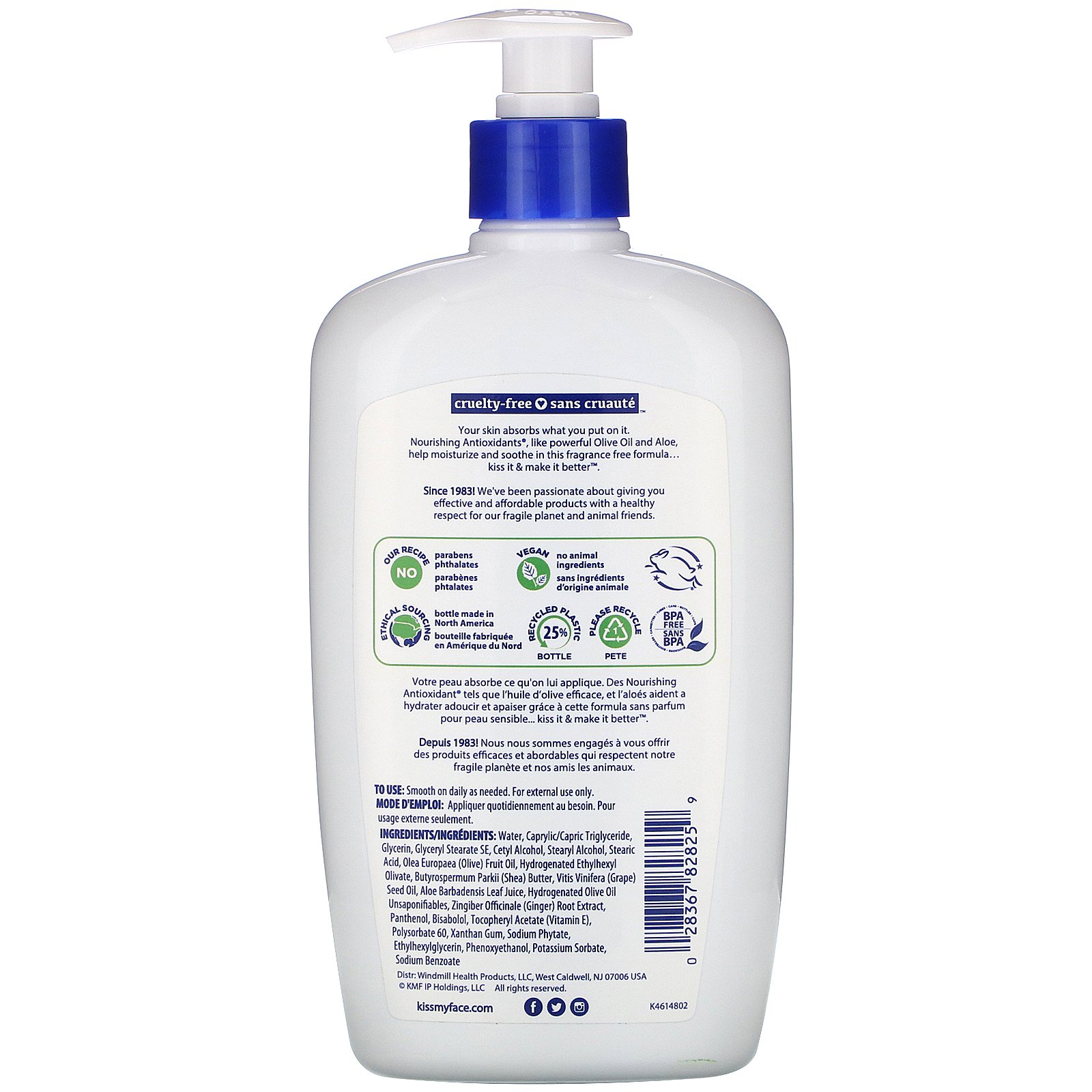 Kiss My Face, Body Lotion, Olive & Aloe, Fragrance Free, 16 fl oz (473 ml) - Imagem 2