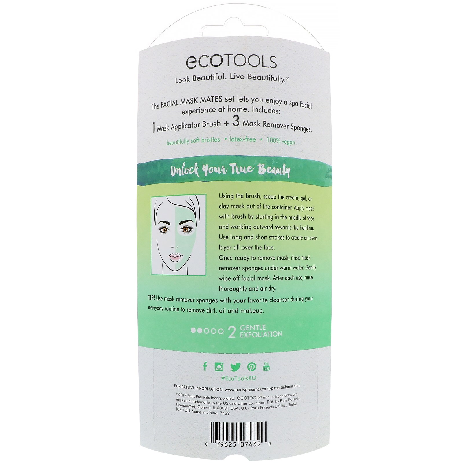 EcoTools, Esponjas e Pincel para Máscara Facial, Kit com 4 Unidades - Imagem 3