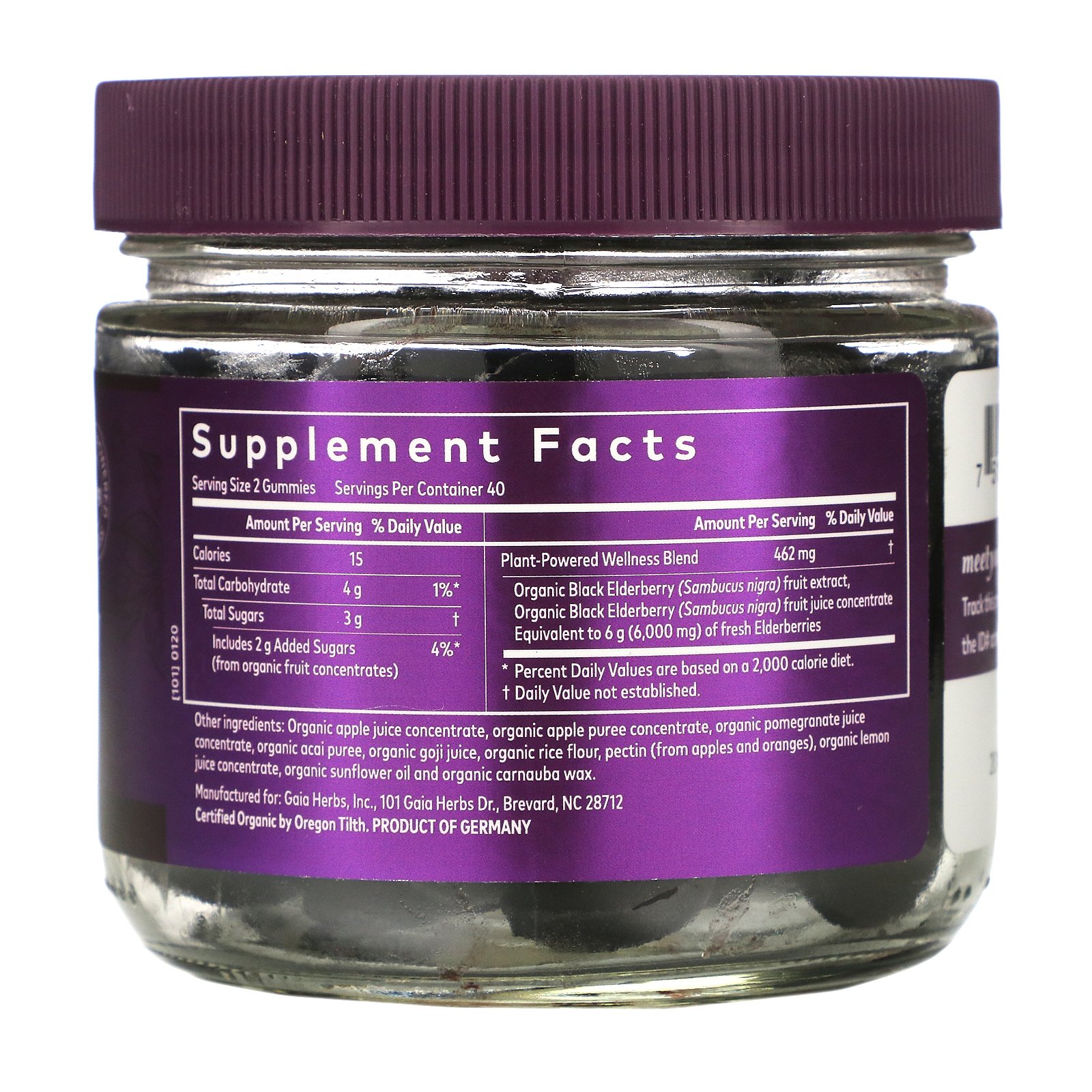 Gaia Herbs, Everyday Elderberry Immune Support Gummies, 80 Vegan Gummies - Imagem 2