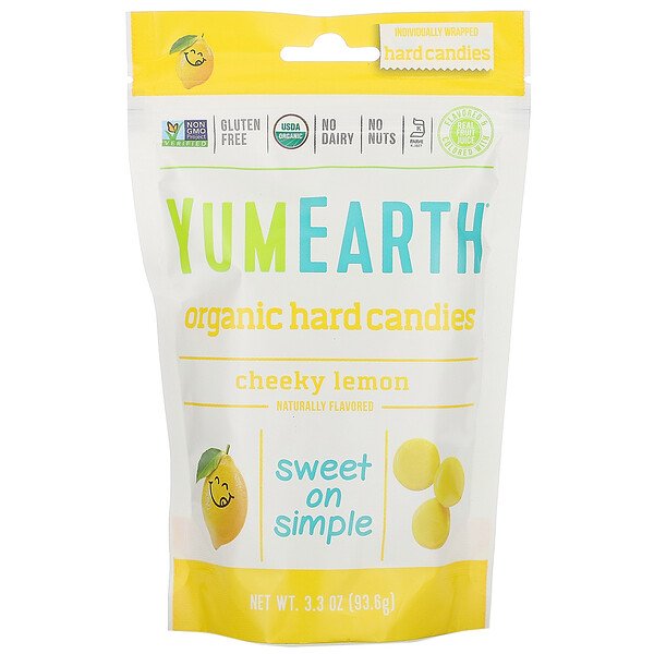 YumEarth, Doces Rígidos Orgânicos, Limão Sorridente, 3,3 oz (93,6 g)