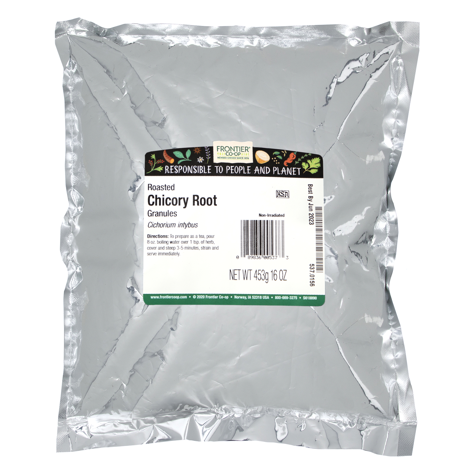 Frontier Natural Products, Roasted Chicory Root, Granules, 16 oz (453 g) - Imagem 2