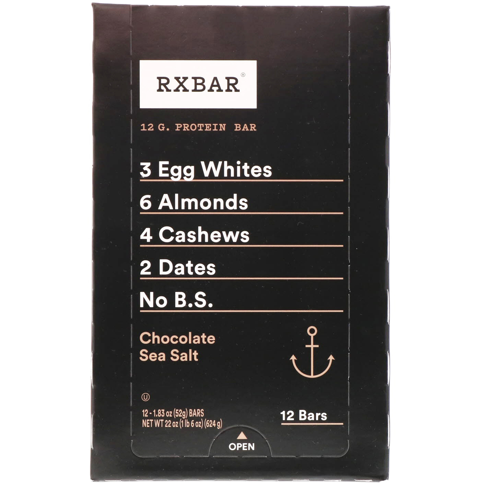 RXBAR, Protein Bar, Chocolate Sea Salt, 12 Bars, 1.83 oz (52 g) Each - Imagem 2