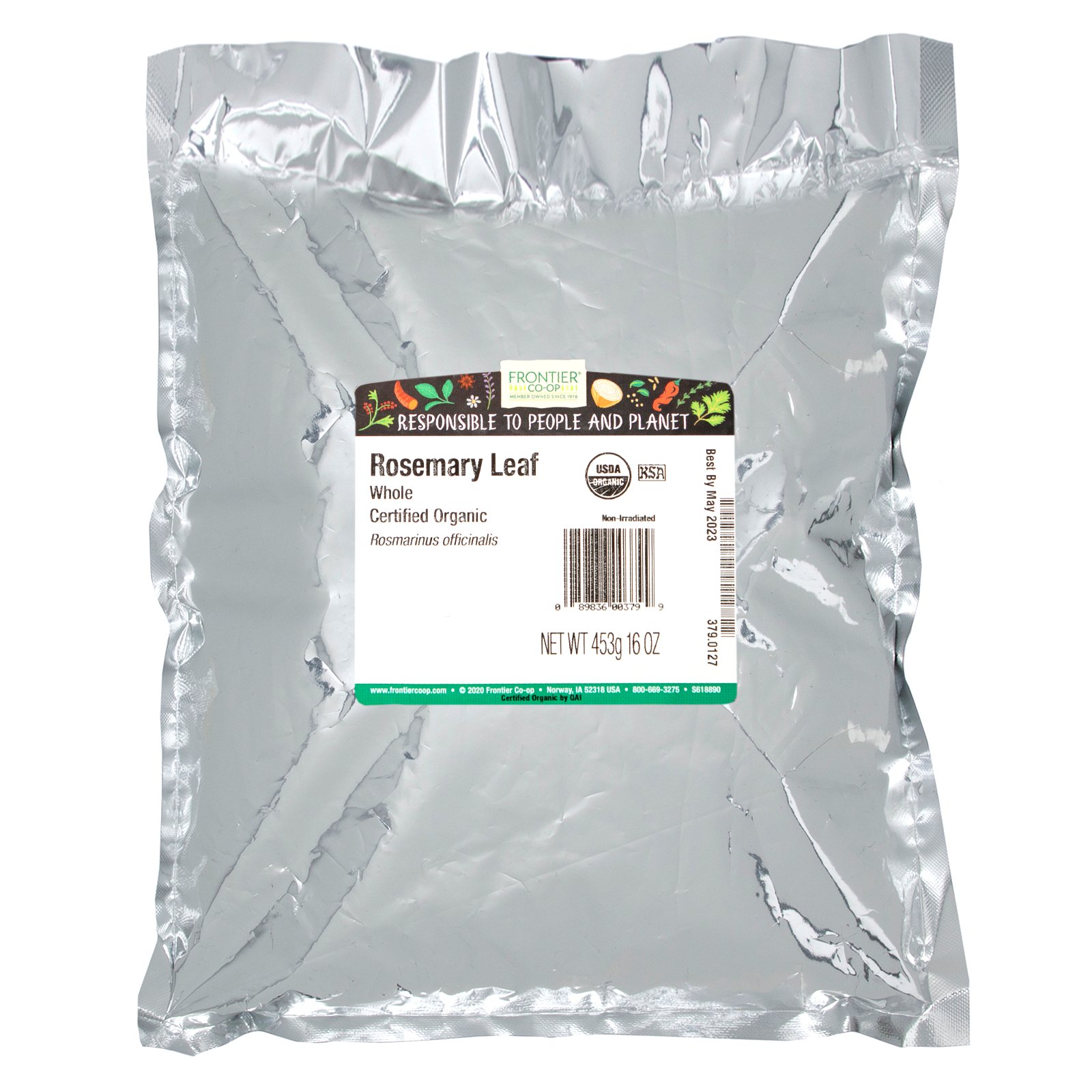 Frontier Natural Products, Folha Orgânica Inteira de Alecrim, 16 oz (453 g) - Imagem 2