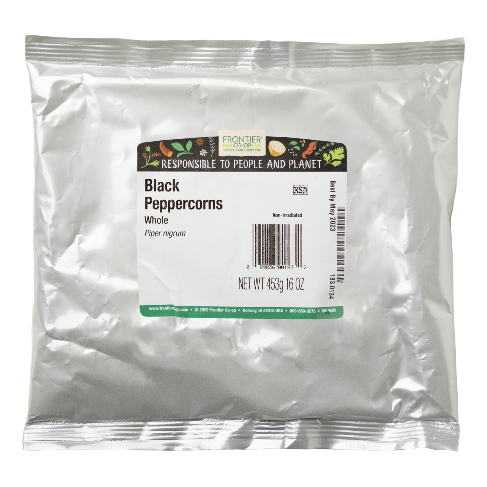 Frontier Natural Products, Pimentas Pretas Inteiras, 16 oz (453 g) - Imagem 2