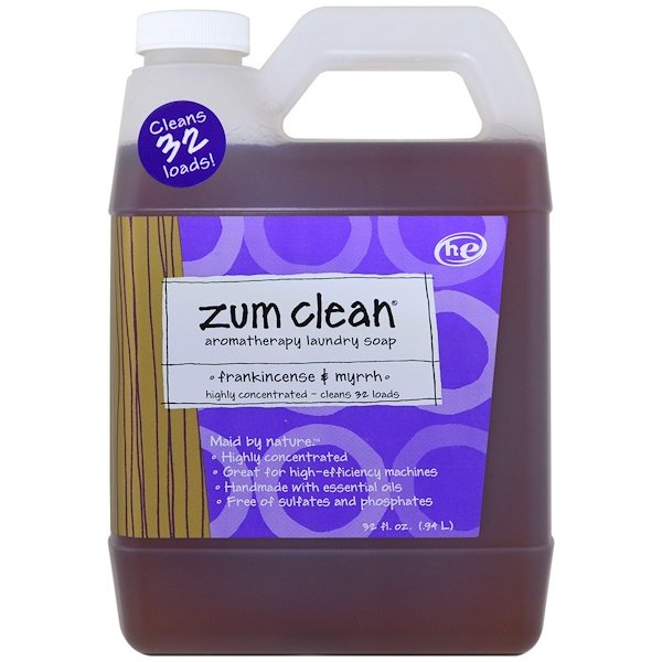ZUM, Zum Clean, Sabão com Aromaterapia para Lavar Roupas, Frankincense & Myrrh, 0,94 l (32 fl oz)