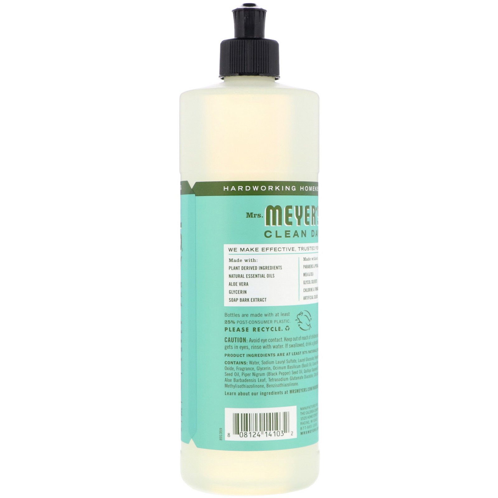 Mrs. Meyers Clean Day, Detergente de Louças Líquido, Aroma Manjericão, 473 ml - Imagem 2