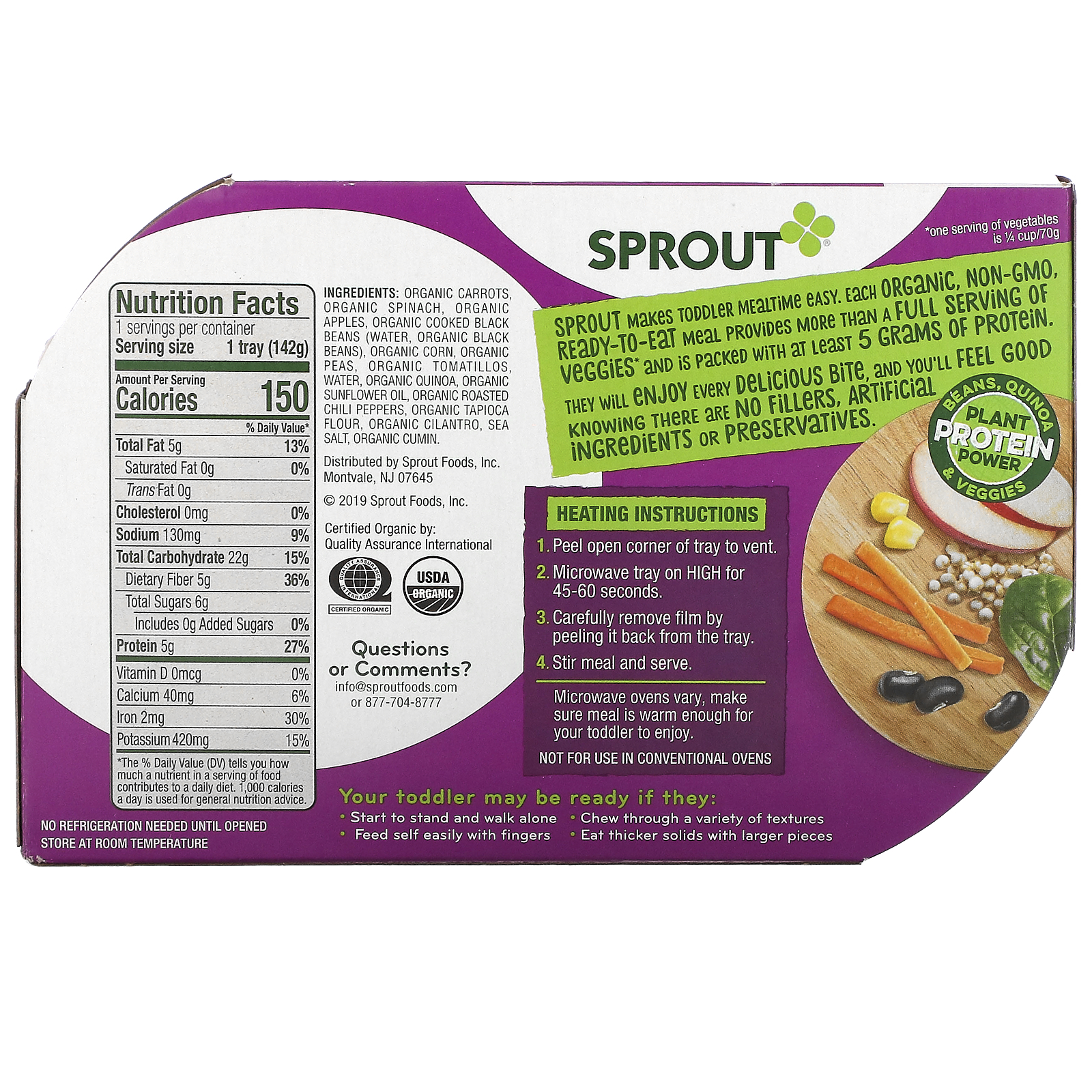 Sprout Organic, Baby Burrito Bowl, 12 Months & Up, 5 oz ( 142 g) - Imagem 2