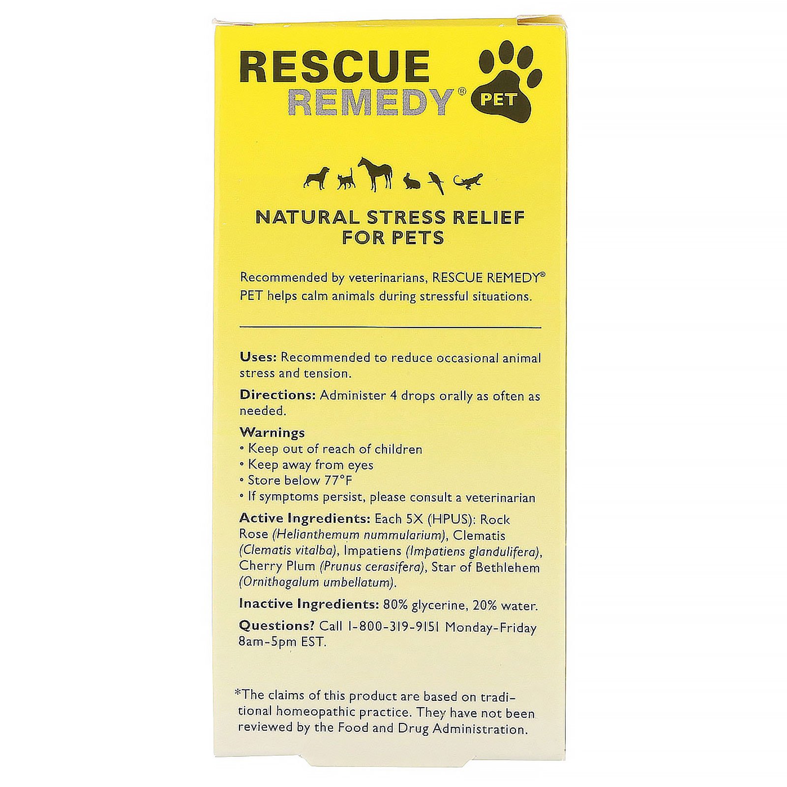 Bach, Florais Originais, Rescue para Animal de Estimação, 20 ml (0,7 fl oz) - Imagem 3
