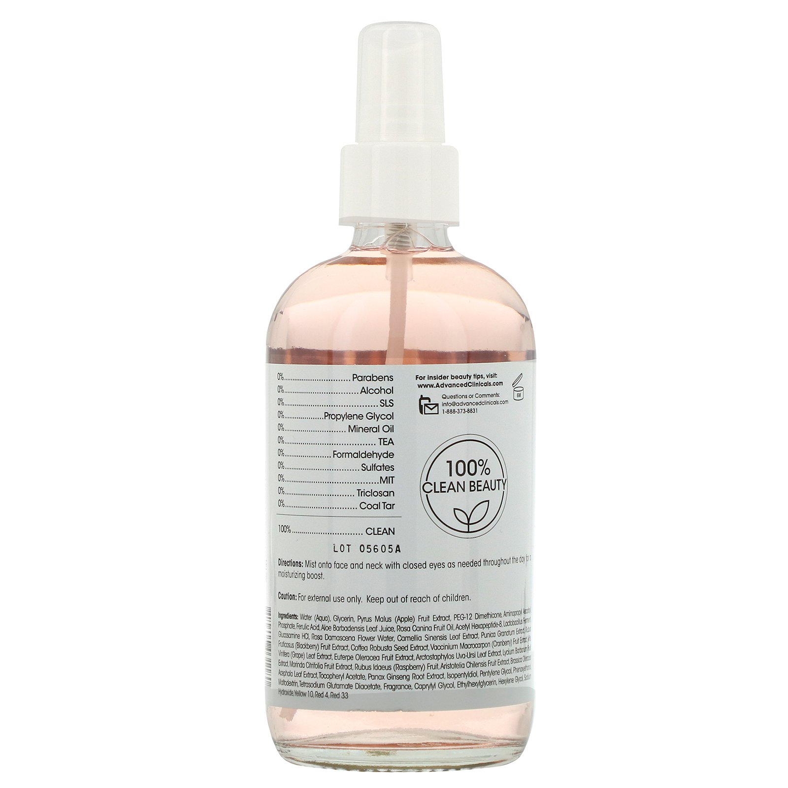 Advanced Clinicals, Vitamin C + Ferulic Acid, Antioxidant Glow Facial Mist, 8 fl oz (237 ml) - Imagem 2