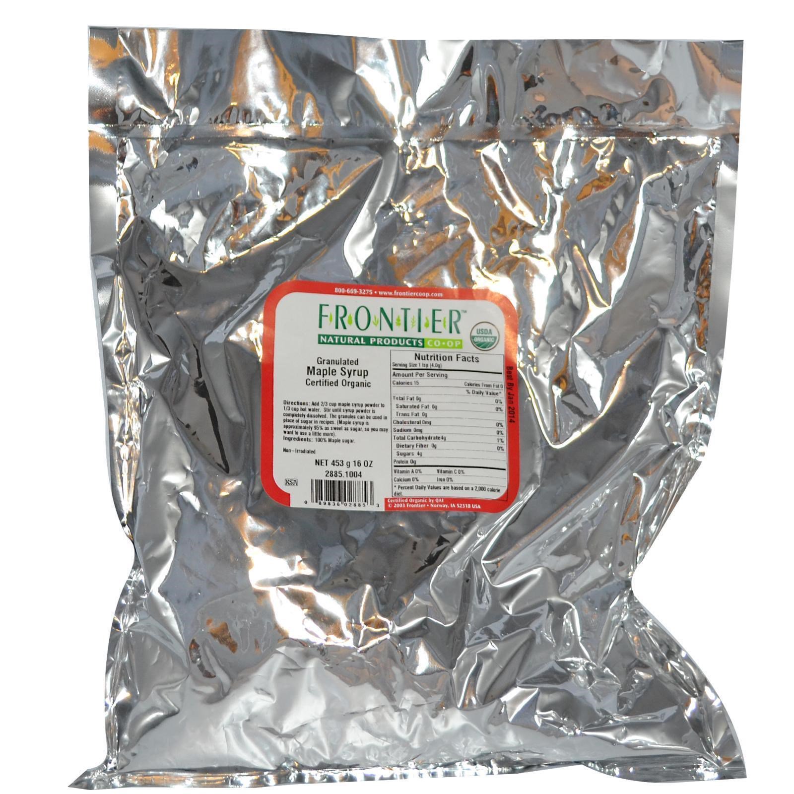 Frontier Natural Products, Xarope de bordo orgânico granulado, 16 oz (453 g) - Imagem 2