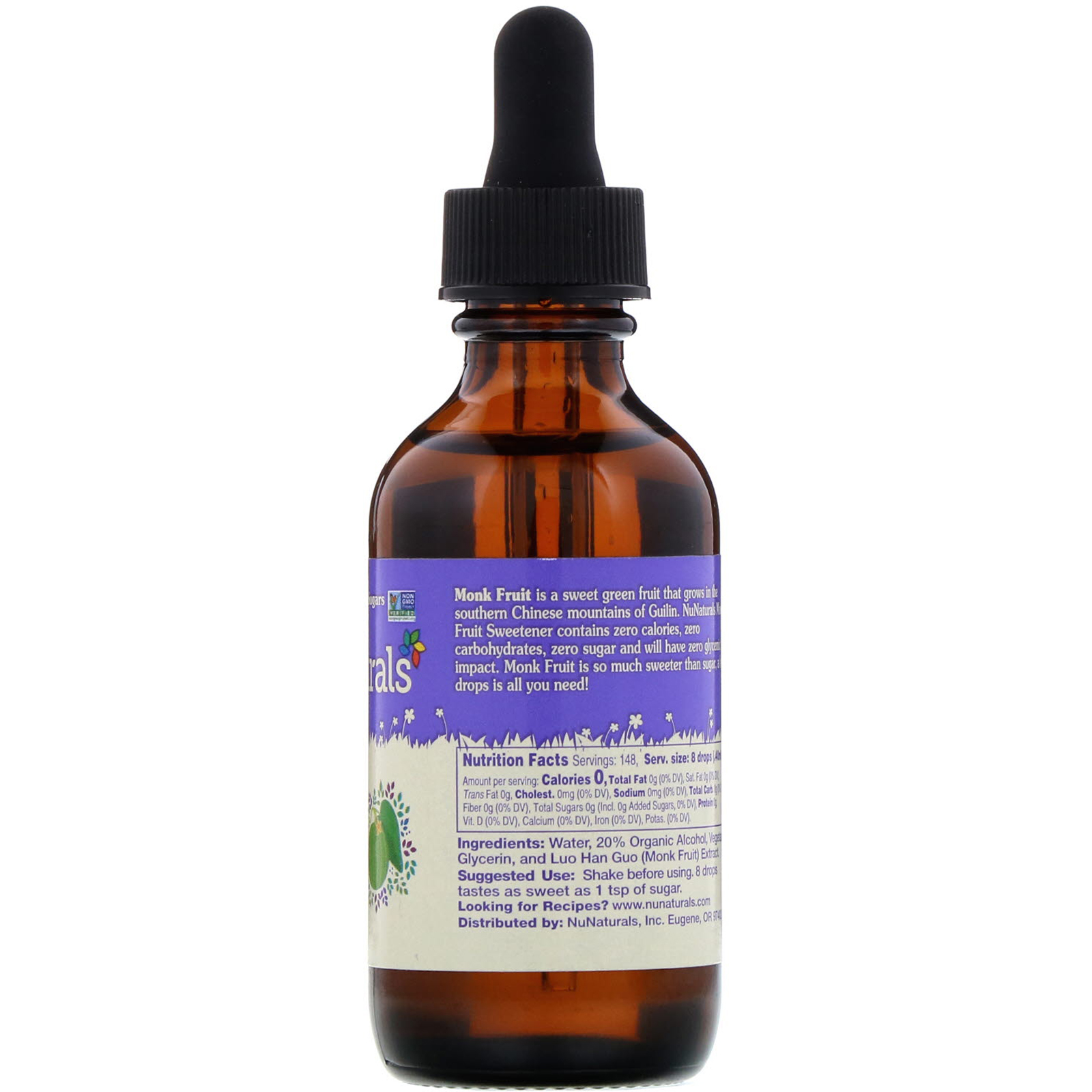 NuNaturals, Monk Fruit Sweetener, 2 oz (59 ml) - Imagem 2