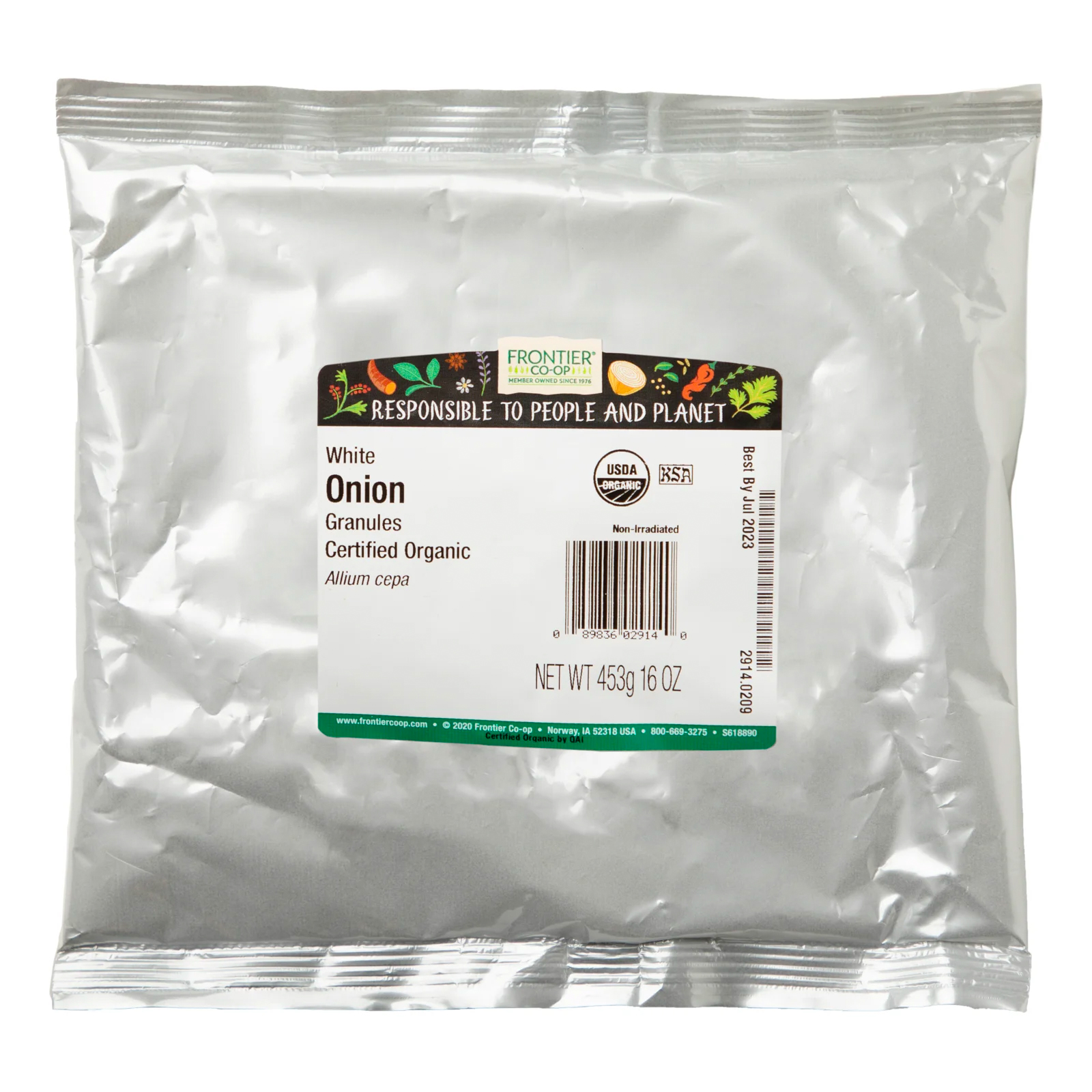 Frontier Natural Products, Organic White Onion Granules, 16 oz (453 g) - Imagem 2