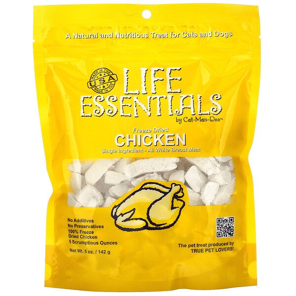 Cat-Man-Doo, Life Essentials, Frango Liofilizado, Para Cães e Gatos, 142 g (5 oz)
