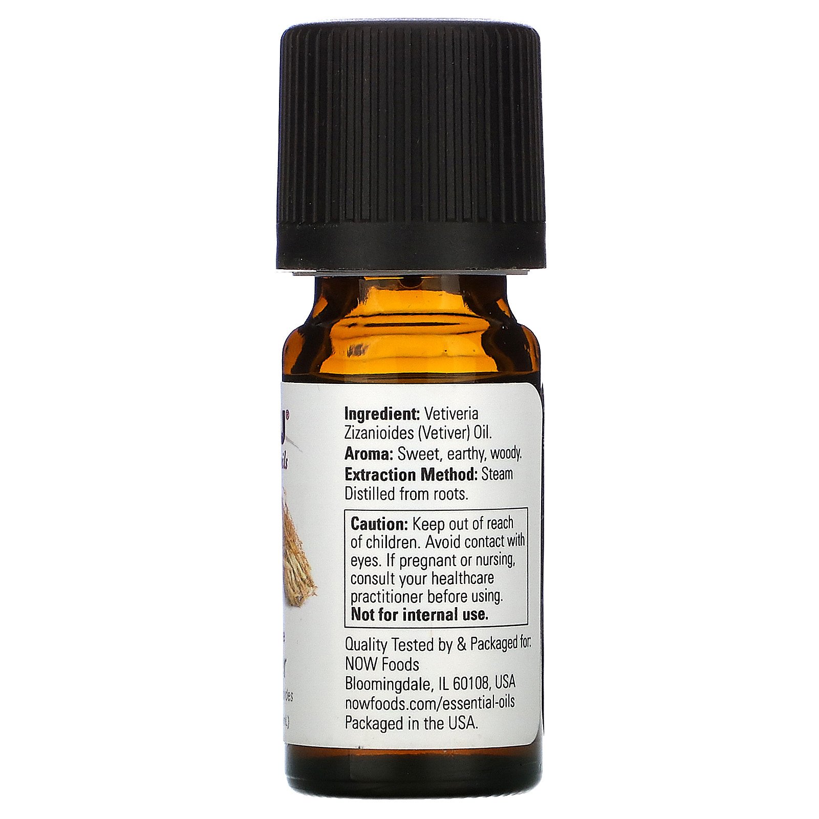 Now Foods, Essential Oils, 100% Pure Vetiver, 1/3 fl oz (10 ml) - Imagem 2