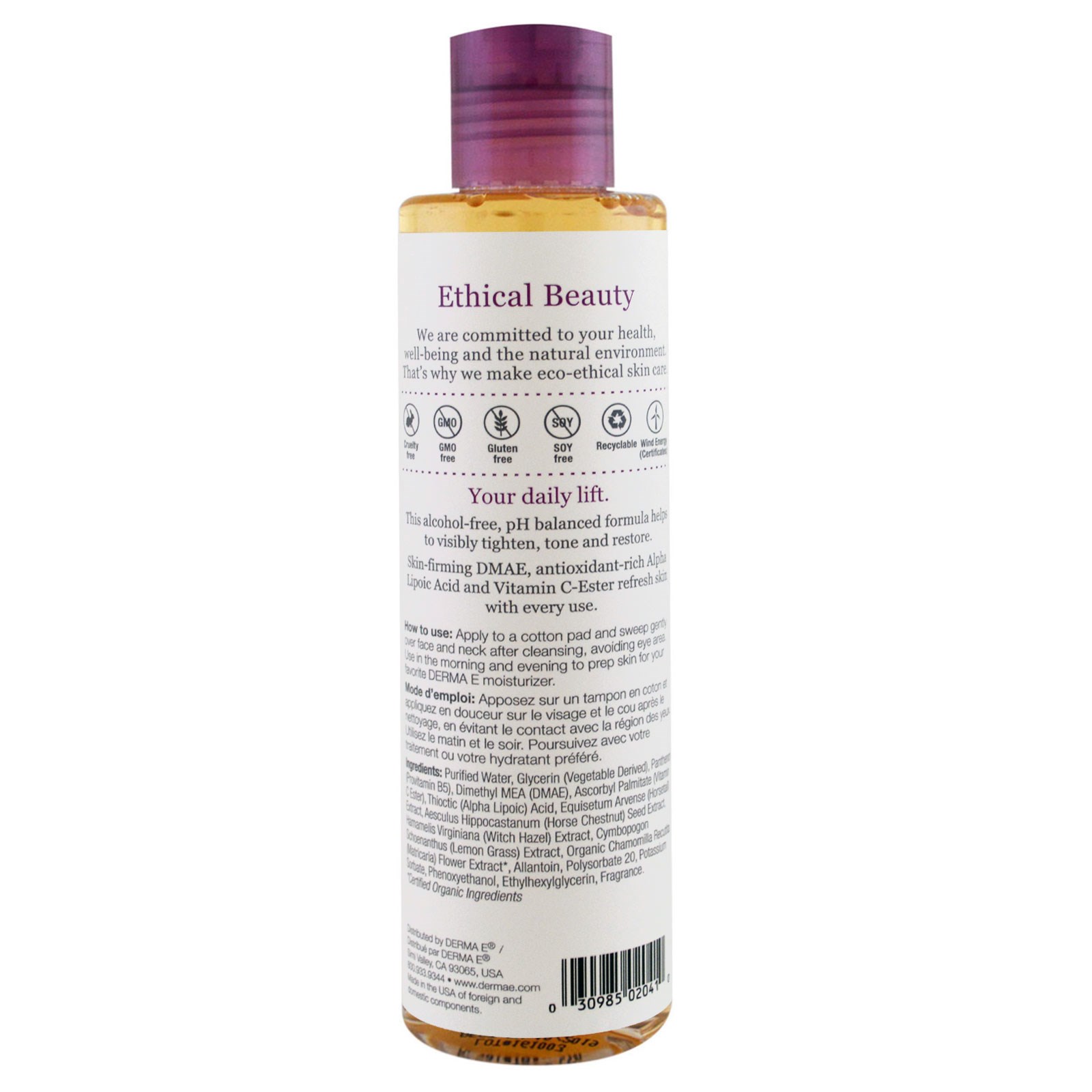 Derma E, Tonificante Firmador DMAE, 175 ml (6 oz) - Imagem 2