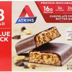 Comprar atkins, chocolate peanut butter bar, 8 bars, 2. 12 oz (60 g) preço no brasil barras barras de baixo carboidrato suplementos de musculação suplemento importado loja 37 online promoção -