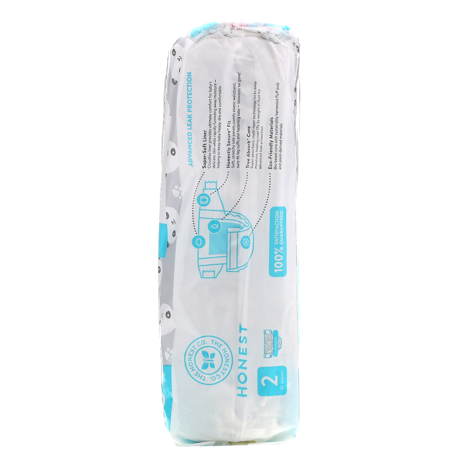 The Honest Company, Honest Diapers, Size 2, 12-18 Pounds, Pandas, 32 Diapers - Imagem 3